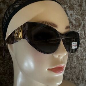True Religion cat eye sunglasses monogram gold hardware